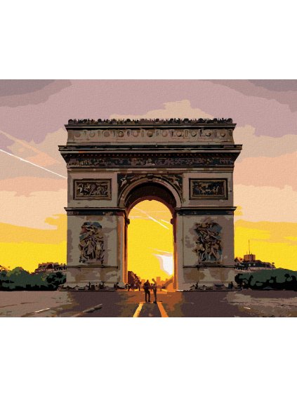 Diamantové maľovanie - VÍTAZNÝ OBLÚK V PARÍŽI (Rámovanie bez rámu a bez vypnutia plátna, Rozmer 40x50 cm)