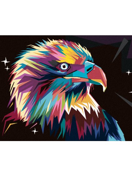 Diamantové maľovanie - FAREBNÝ OROL (Rámovanie bez rámu a bez vypnutia plátna, Rozmer 40x50 cm)