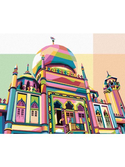 Diamantové maľovanie - FAREBNÝ CHRÁM (Rámovanie bez rámu a bez vypnutia plátna, Rozmer 40x50 cm)