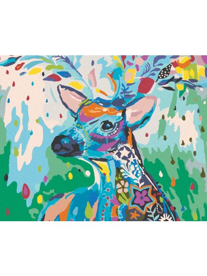 Diamantové maľovanie - JELEŇ PLNÝ FARIEB (Rámovanie bez rámu a bez vypnutia plátna, Rozmer 40x50 cm)