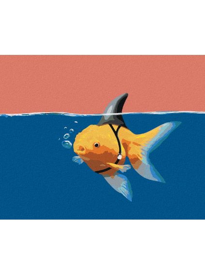Diamantové maľovanie - ZLATÁ RYBKA ALEBO ŽRALOK (Rámovanie bez rámu a bez vypnutia plátna, Rozmer 40x50 cm)