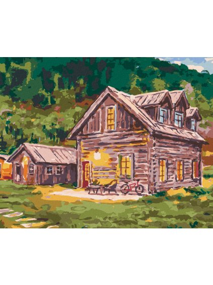 Diamantové maľovanie - ZRUBY V LESE (Rámovanie bez rámu a bez vypnutia plátna, Rozmer 40x50 cm)