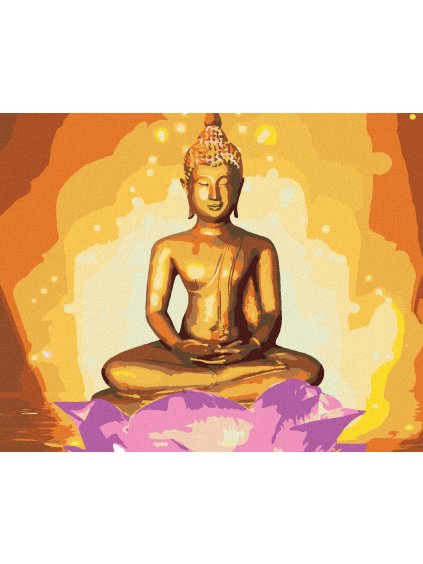 Diamantové maľovanie - BUDHHA V LOTOSE II (Rámovanie bez rámu a bez vypnutia plátna, Rozmer 40x50 cm)