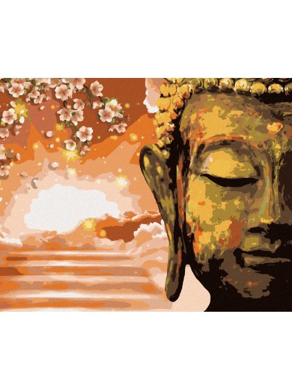 Diamantové maľovanie - BUDDHA A STROM (Rámovanie bez rámu a bez vypnutia plátna, Rozmer 40x50 cm)