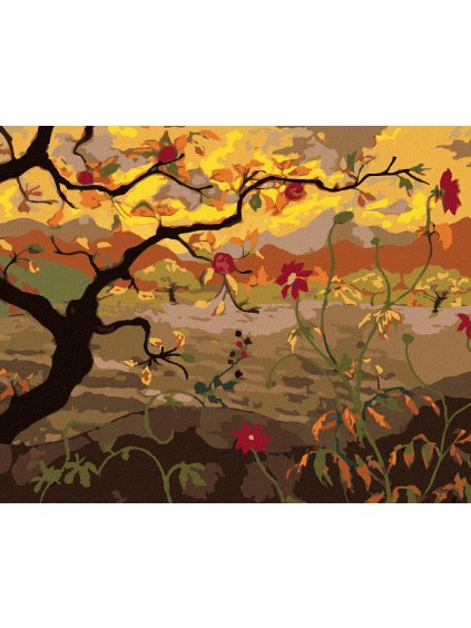 Diamantové maľovanie - JABLOŇ S ČERVENÝMI PLODMI (PAUL RANSON) (Rámovanie bez rámu a bez vypnutia plátna, Rozmer 40x50 cm)