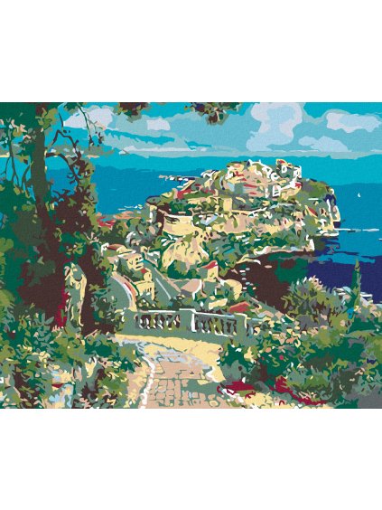 Diamantové maľovanie - VÝHĽAD NA KRÁSNY POLOOSTROV (Rámovanie bez rámu a bez vypnutia plátna, Rozmer 40x50 cm)