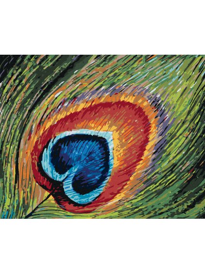 Diamantové maľovanie - PÁVIE PERO (Rámovanie bez rámu a bez vypnutia plátna, Rozmer 40x50 cm)