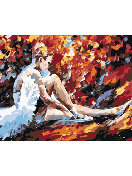 Diamantové maľovanie - SEDIACA BALETKA (Rámovanie bez rámu a bez vypnutia plátna, Rozmer 40x50 cm)