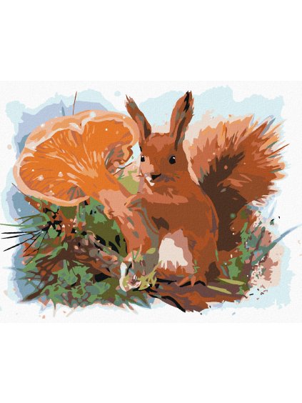 Diamantové maľovanie - VEVERIČKA (Rámovanie bez rámu a bez vypnutia plátna, Rozmer 40x50 cm)