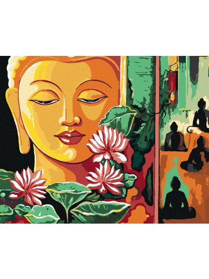 Diamantové maľovanie - AZIJSKÝ BUDDHA (Rámovanie bez rámu a bez vypnutia plátna, Rozmer 40x50 cm)