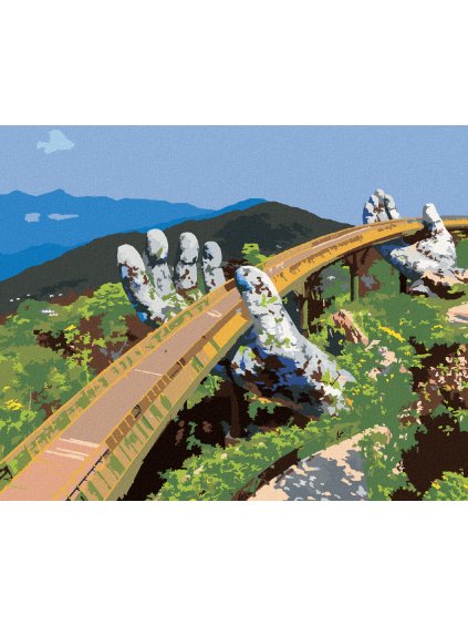 Diamantové maľovanie - ZLATÝ MOST VO VIETNAME (Rámovanie bez rámu a bez vypnutia plátna, Rozmer 40x50 cm)