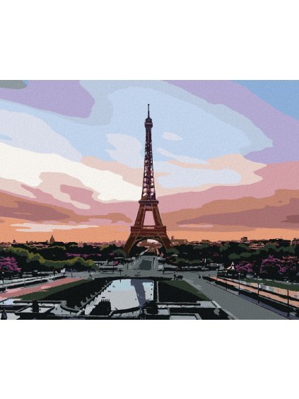 Diamantové maľovanie - PARÍŽ A ČERVÁNKY (Rámovanie bez rámu a bez vypnutia plátna, Rozmer 40x50 cm)