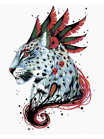 Diamantové maľovanie - OZDOBENÝ LEOPARD (Rámovanie bez rámu a bez vypnutia plátna, Rozmer 40x50 cm)