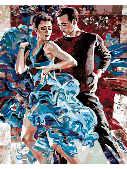 Diamantové maľovanie - NESPÚTANÝ TANEC (Rámovanie bez rámu a bez vypnutia plátna, Rozmer 40x50 cm)