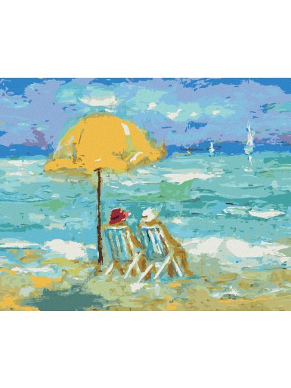 Diamantové maľovanie - DOVOLENKA NA PLÁŽI (Rámovanie bez rámu a bez vypnutia plátna, Rozmer 40x50 cm)