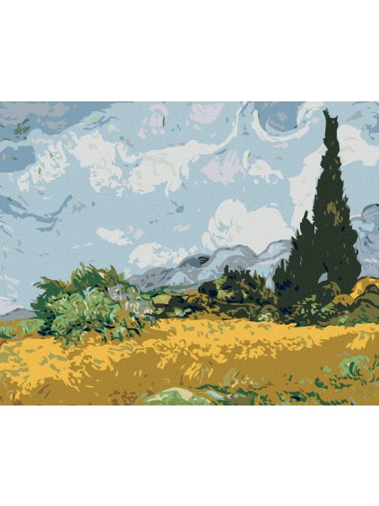 Diamantové maľovanie - STROMY NA LÚKE (Rámovanie bez rámu a bez vypnutia plátna, Rozmer 40x50 cm)