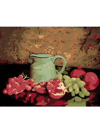 Diamantové maľovanie - ZÁTIŠIE S OVOCÍM (Rámovanie bez rámu a bez vypnutia plátna, Rozmer 40x50 cm)