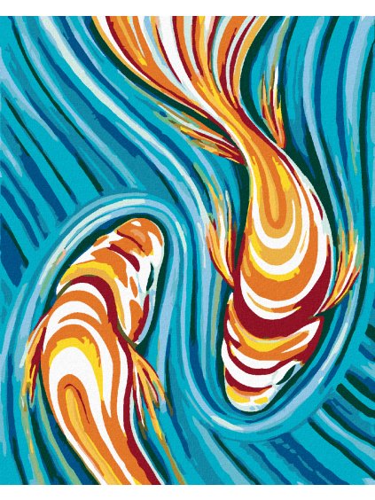 Diamantové maľovanie - RYBKY UKRYTÉ V MAĽBE (Rámovanie bez rámu a bez vypnutia plátna, Rozmer 40x50 cm)