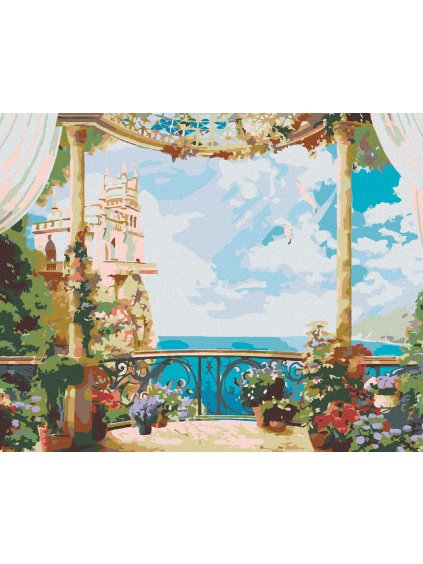 Diamantové maľovanie - KRÁSNY VÝHĽAD (Rámovanie bez rámu a bez vypnutia plátna, Rozmer 40x50 cm)