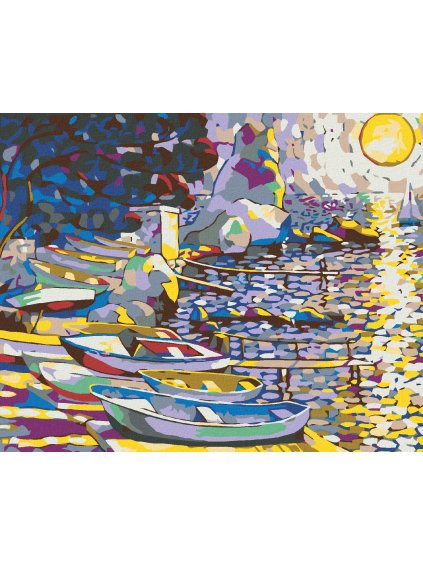 Diamantové maľovanie - PRAMICA NA VODE (Rámovanie bez rámu a bez vypnutia plátna, Rozmer 40x50 cm)