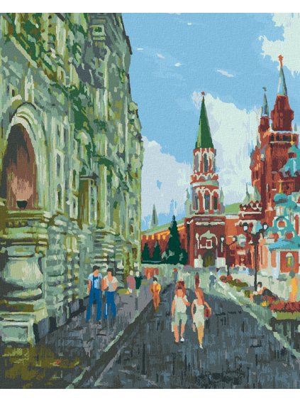 Diamantové maľovanie - LETO V MOSKVE (Rámovanie bez rámu a bez vypnutia plátna, Rozmer 40x50 cm)