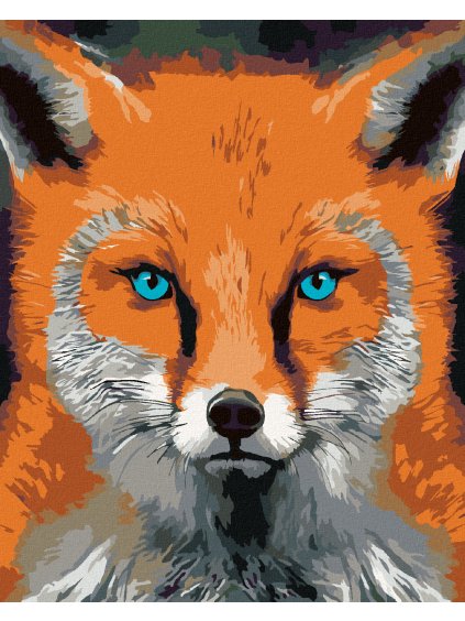 Diamantové maľovanie - LÍŠKA S MODRÝMI OČAMI (Rámovanie bez rámu a bez vypnutia plátna, Rozmer 40x50 cm)