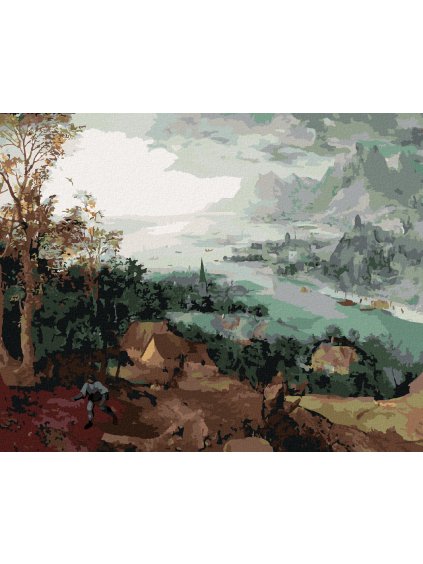 Diamantové maľovanie - KRAJINA S ROZSIEVAČOM (PIETER BRUEGEL) (Rámovanie bez rámu a bez vypnutia plátna, Rozmer 40x50 cm)