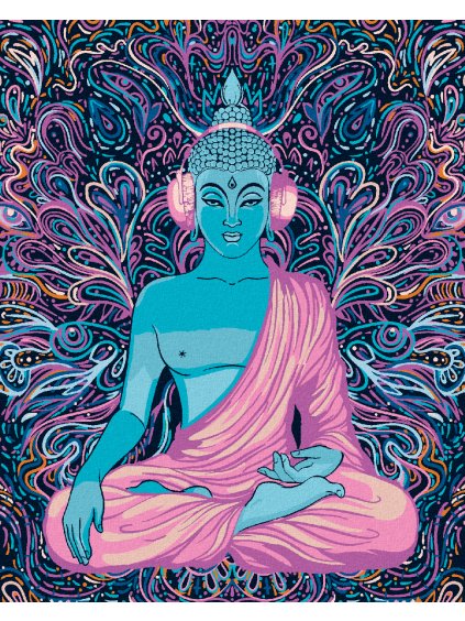 Diamantové maľovanie - FIALOVÝ BUDDHA (Rámovanie bez rámu a bez vypnutia plátna, Rozmer 40x50 cm)