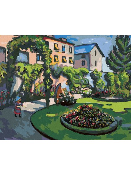 Diamantové maľovanie - ZÁHRADA (AUGUST MACKE) (Rámovanie bez rámu a bez vypnutia plátna, Rozmer 40x50 cm)