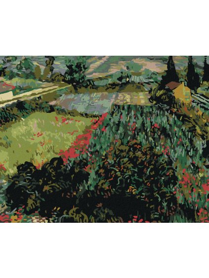 Diamantové maľovanie - POLE S MAKMI (VINCENT VAN GOGH) (Rámovanie bez rámu a bez vypnutia plátna, Rozmer 40x50 cm)