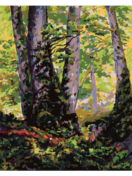 Diamantové maľovanie - TRI BUKY (PAUL RANSON) (Rámovanie bez rámu a bez vypnutia plátna, Rozmer 40x50 cm)