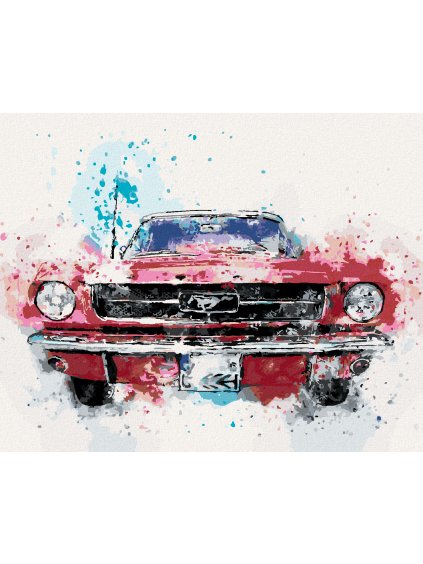 Diamantové maľovanie - AUTO MUSTANG (Rámovanie bez rámu a bez vypnutia plátna, Rozmer 40x50 cm)