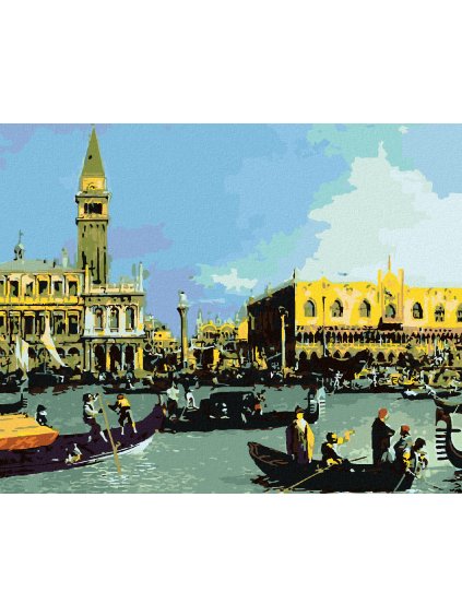 Diamantové maľovanie - THE BUCINTORO AT THE MOLO ON ASCENSION DAY (CANALETTO) (Rámovanie bez rámu a bez vypnutia plátna, Rozmer 40x50 cm)