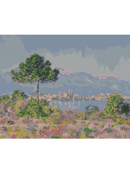 Diamantové maľovanie - ANTIBES PRI POHĽADE Z PLATEAU NOTRE-DAME (CLAUDE MONET) (Rámovanie bez rámu a bez vypnutia plátna, Rozmer 40x50 cm)