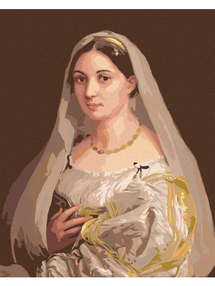 Diamantové maľovanie - DÁMA SO ZÁVOJOM (RAFFAELLO SANTI) (Rámovanie bez rámu a bez vypnutia plátna, Rozmer 40x50 cm)