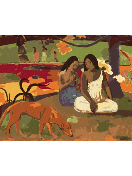 Diamantové maľovanie - AREAREA (PAUL GAUGUIN) (Rámovanie bez rámu a bez vypnutia plátna, Rozmer 40x50 cm)