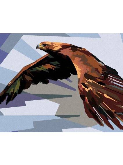 Diamantové maľovanie - HNEDÝ OROL V LETKU (Rámovanie bez rámu a bez vypnutia plátna, Rozmer 40x50 cm)