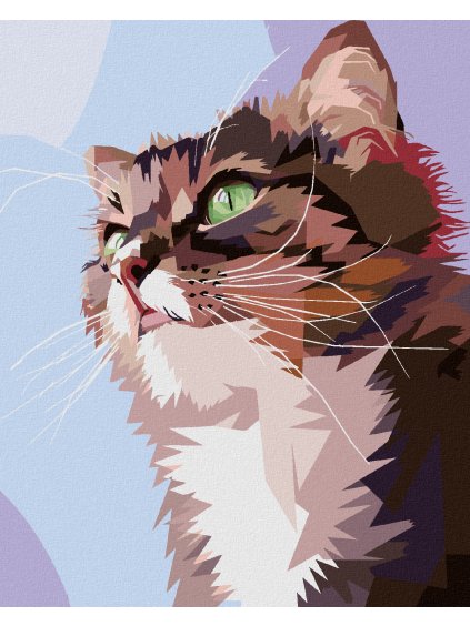 Diamantové maľovanie - ZVEDAVÁ MAČKA PORTRÉT (Rámovanie bez rámu a bez vypnutia plátna, Rozmer 40x50 cm)