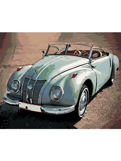 Diamantové maľovanie - ZELENÉ AUTO AUDI (Rámovanie bez rámu a bez vypnutia plátna, Rozmer 40x50 cm)