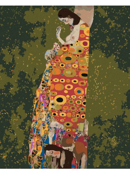 Diamantové maľovanie - NÁDEJ II (G. KLIMT) (Rámovanie bez rámu a bez vypnutia plátna, Rozmer 40x50 cm)