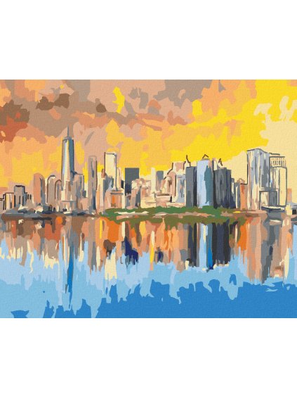 Diamantové maľovanie - NEW YORK V ODRAZE VODY (Rámovanie bez rámu a bez vypnutia plátna, Rozmer 40x50 cm)