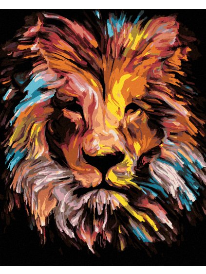 Diamantové maľovanie - PESTRÝ LEV (Rámovanie bez rámu a bez vypnutia plátna, Rozmer 40x50 cm)