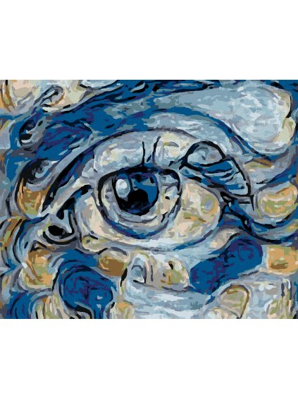 Diamantové maľovanie - ABSTRAKTNÉ OKO MLADÉHO DIEVČAŤA (Rámovanie bez rámu a bez vypnutia plátna, Rozmer 40x50 cm)