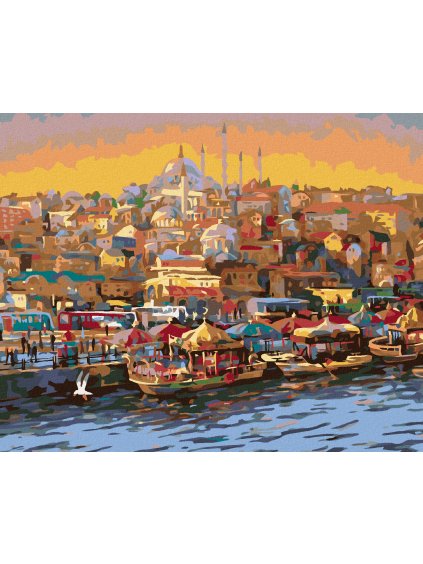 Diamantové maľovanie - VEČER V ISTANBULE (Rámovanie bez rámu a bez vypnutia plátna, Rozmer 40x50 cm)