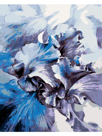 Diamantové maľovanie - MODRÉ KOSATCE (Rámovanie bez rámu a bez vypnutia plátna, Rozmer 40x50 cm)