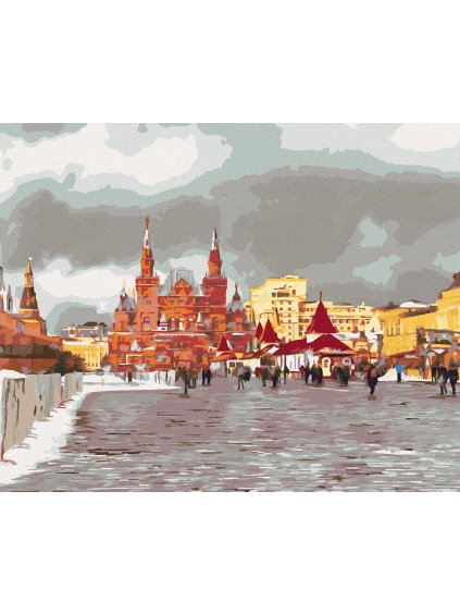 Diamantové maľovanie - ČERVENÉ NÁMESTI V MOSKVE (Rámovanie bez rámu a bez vypnutia plátna, Rozmer 40x50 cm)