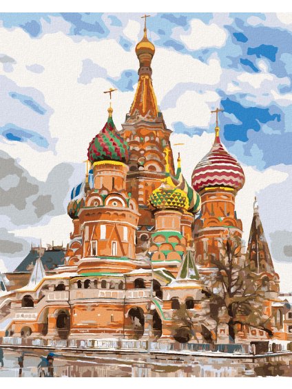 Diamantové maľovanie - SAINT BASIL'S CATHEDRAL V MOSKVE (Rámovanie bez rámu a bez vypnutia plátna, Rozmer 40x50 cm)