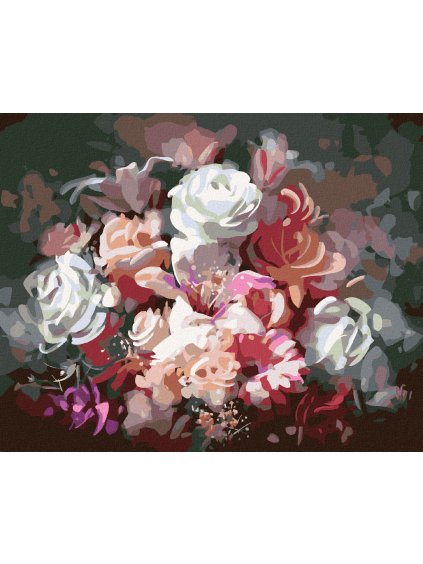 Diamantové maľovanie - MIX FAREBNÝCH KVETÍN (Rámovanie bez rámu a bez vypnutia plátna, Rozmer 40x50 cm)
