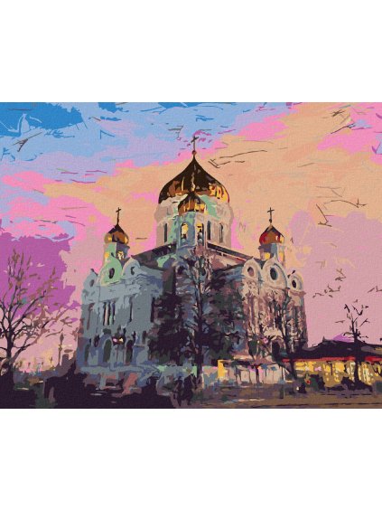 Diamantové maľovanie - KATEDRÁLA KRISTA SPASITEĽA V MOSKVE (Rámovanie bez rámu a bez vypnutia plátna, Rozmer 40x50 cm)