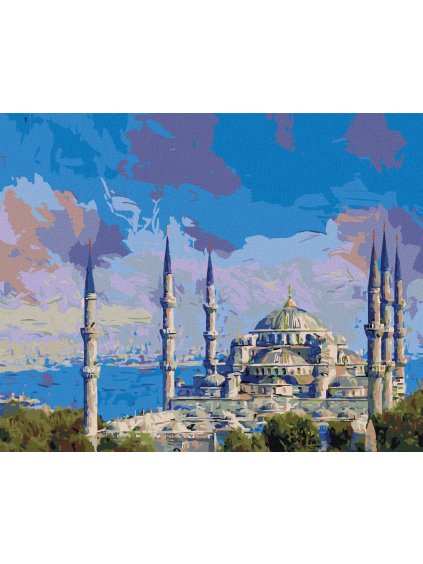 Diamantové maľovanie - MEŠITA SULTÁNA AHMEDA (Rámovanie bez rámu a bez vypnutia plátna, Rozmer 40x50 cm)